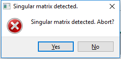 Singular Matrix Error